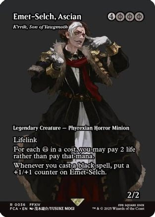 Emet-Selch, Ascian - K'rrik, Son of Yawgmoth (Showcase) (FCA-036) - FINAL FANTASY: Through the Ages / Emet-Selch, Ascian (Borderless)