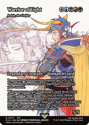 Warrior of Light - Jodah, the Unifier (Showcase) (FCA-017) - FINAL FANTASY: Through the Ages / Warrior of Light (Borderless) Foil