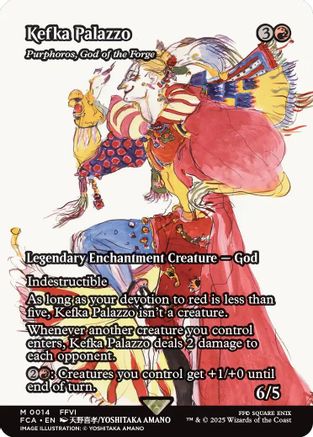 Kefka Palazzo - Purphoros, God of the Forge (Showcase) (FCA-014) - FINAL FANTASY: Through the Ages / Kefka Palazzo: (enchantment) (Borderless)