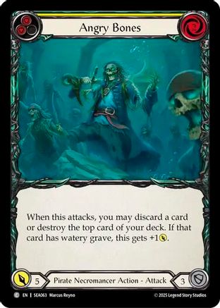 Angry Bones (Yellow) (SEA063) - High Seas Rainbow Foil