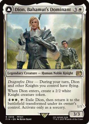 Dion, Bahamut's Dominant // Bahamut, Warden of Light (FIN-016) - FINAL FANTASY: (enchantment) Foil
