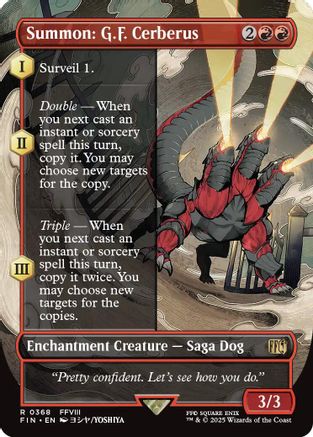 Summon: G.F. Cerberus (FIN-368) - FINAL FANTASY: (enchantment) (Borderless) Foil