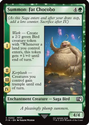 Summon: Fat Chocobo (FIN-202) - FINAL FANTASY: (enchantment) Foil
