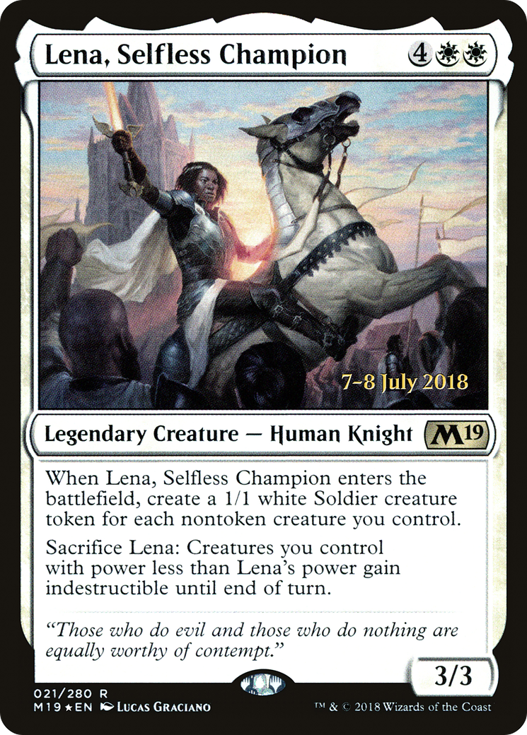 Lena, Selfless Champion (PRE-21S) - Core Set 2019 Promos Foil
