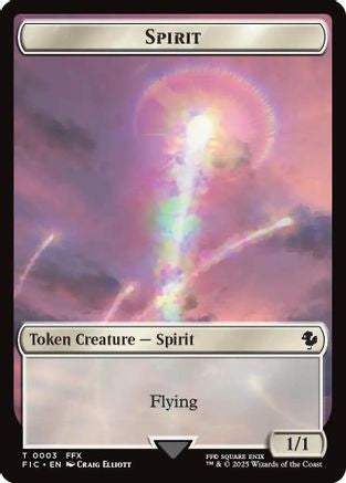 Spirit // Hero (0026) Double-Sided Token (Surge Foil) (FIC-3 // 26) - Commander: FINAL FANTASY Foil