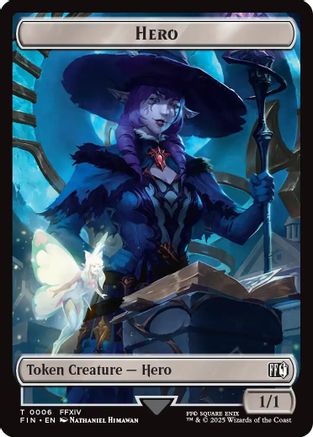 Hero (0006) // Wizard (0015) Double-Sided Token (FIN-6 // 15) - FINAL FANTASY