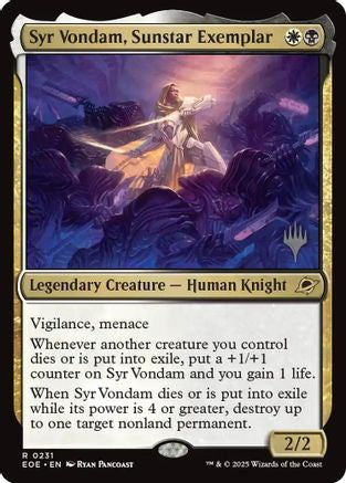 Syr Vondam, Sunstar Exemplar (PPEOE-231) - Promo Pack: Edge of Eternities Foil