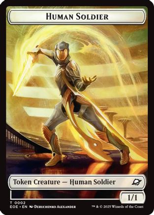 Human Soldier // Lander (0008) Double-Sided Token (EOE-2 // 8) - Edge of Eternities