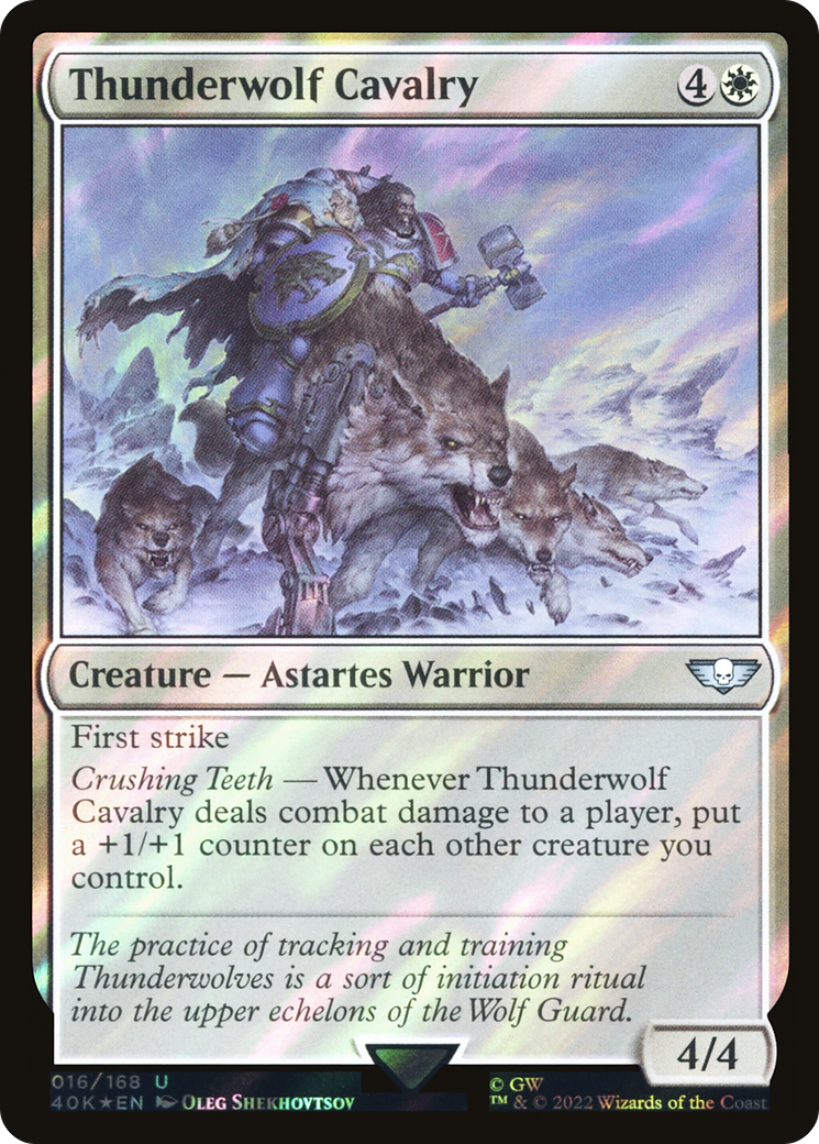 Thunderwolf Cavalry (Surge Foil) (40K-016) - Warhammer 40,000 Commander Foil
