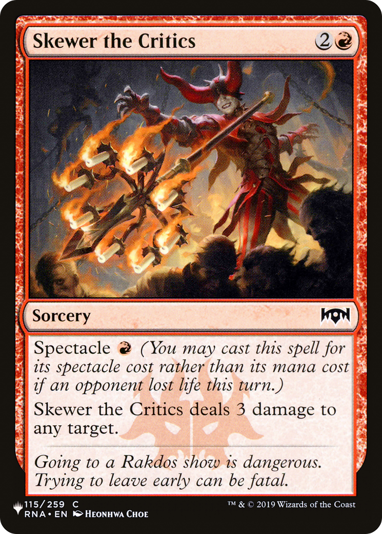 Skewer the Critics (LIST-RNA-115) - The List
