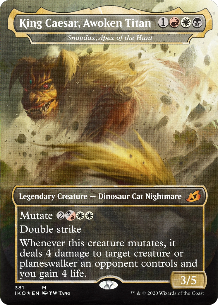 King Caesar, Awoken Titan - Snapdax, Apex of the Hunt (IKO-381) - Ikoria: Lair of Behemoths / King Caesar, Awoken Titan (Borderless)