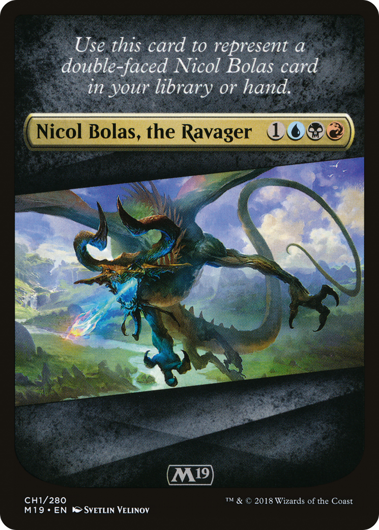 Checklist Card - Core Set 2019 (Nicol Bolas, the Ravager) (M19-) - Core Set 2019 Tokens