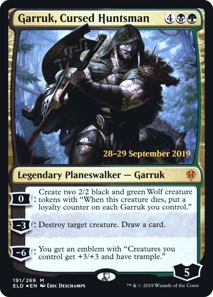 Garruk, Cursed Huntsman (PRE-191) - Throne of Eldraine Promos Foil