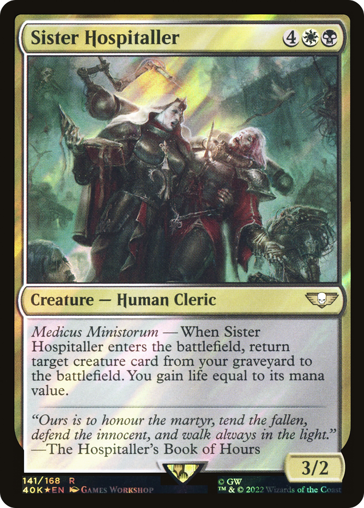 Sister Hospitaller (Surge Foil) (40K-141★) - Warhammer 40,000 Commander Foil