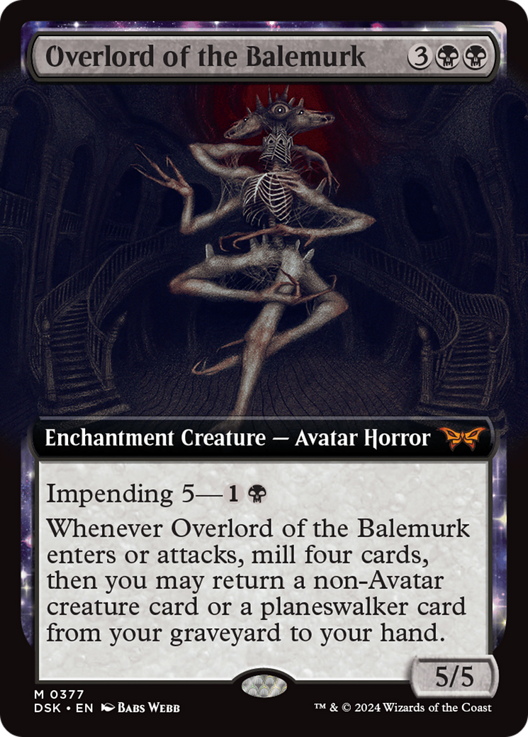 Overlord of the Balemurk (DSK-377) - Duskmourn: House of Horror: (Extended Art, nyxtouched) Foil