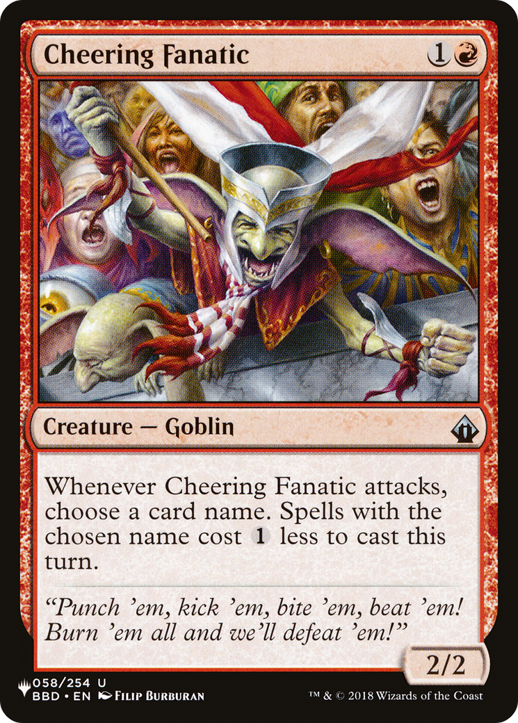 Cheering Fanatic (LIST-BBD-58) - The List