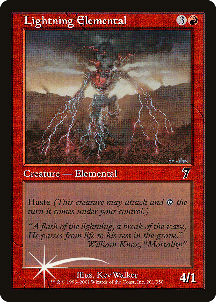 Lightning Elemental (7ED-201★) - Seventh Edition Foil