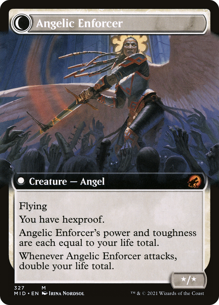 Enduring Angel (Extended Art) (MID-327) - Innistrad: Midnight Hunt: (Extended Art, Double Faced Transform) Foil