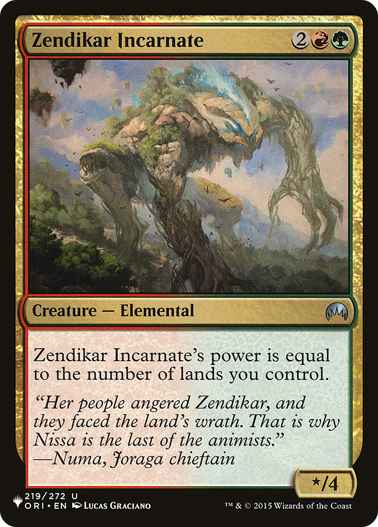 Zendikar Incarnate (LIST-ORI-219) - The List