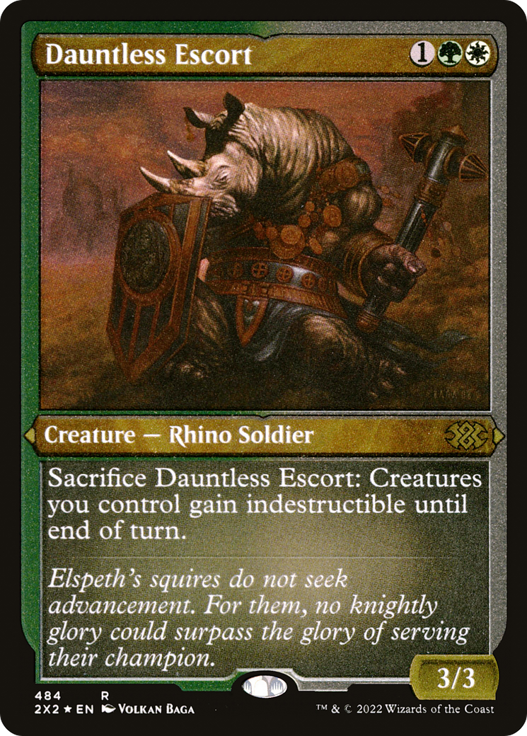 Escorte intrépide (2X2-484) - Double Masters 2022, feuille gravée