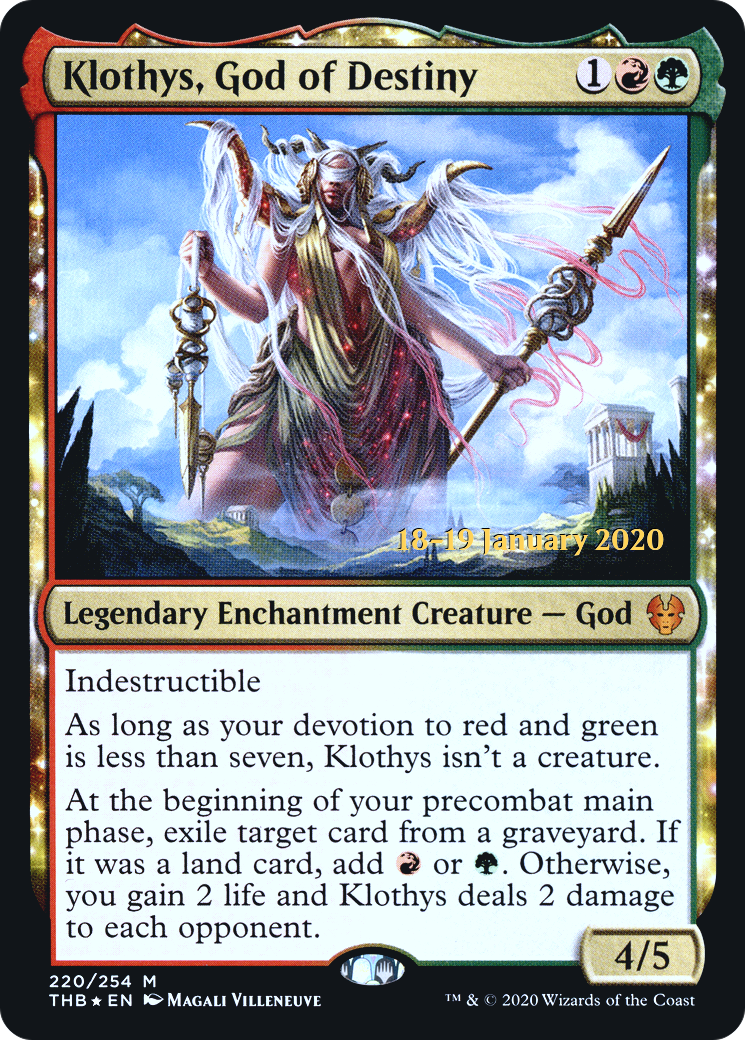 Klothys, God of Destiny (PRE-220S) - Theros Beyond Death Promos: (enchantment) Foil