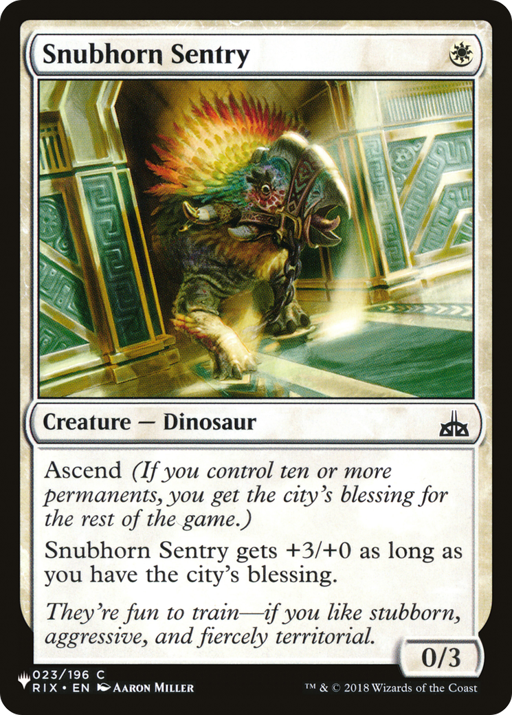 Snubhorn Sentry (PLST-RIX-23) - The List