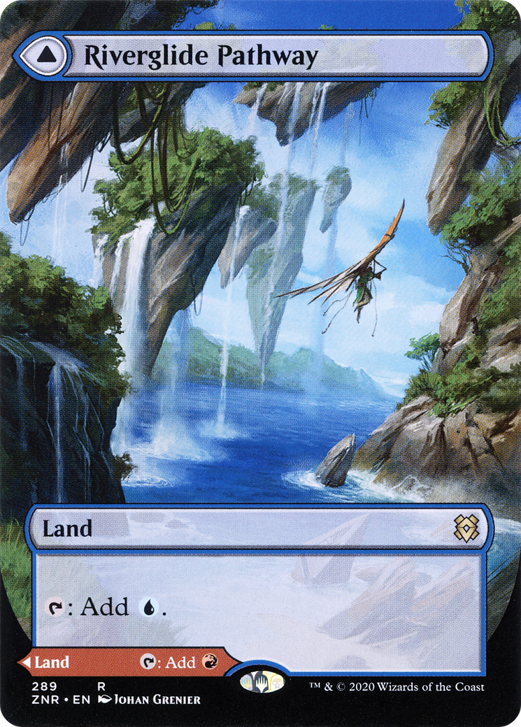 Riverglide Pathway (Borderless) (ZNR-289) - Zendikar Rising: (Showcase) (Borderless) Foil