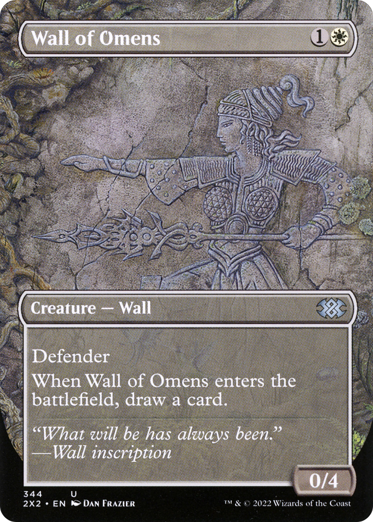 Wall of Omens (Borderless) (2X2-344) - Double Masters 2022 (Borderless) Foil