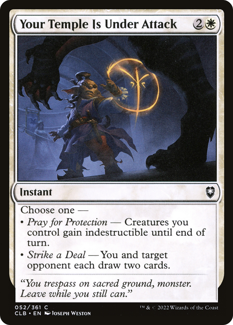 Votre temple est attaqué (CLB-052) - Commander Legends : La Bataille de Baldur's Gate