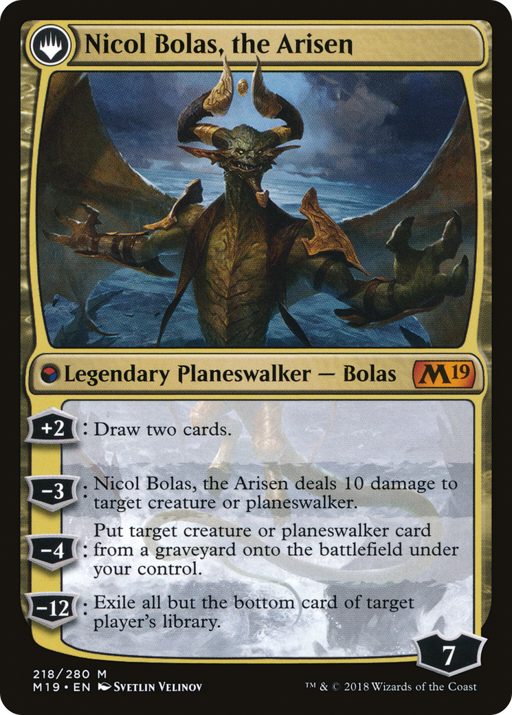 Nicol Bolas, le Ravageur // Nicol Bolas, l'Ascensionné (M19-218) - Coffret de base 2019 : (originpwdfc) Foil