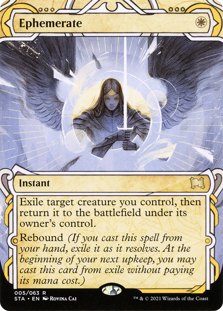 Éphémère (STA-005) - Archives mystiques de Strixhaven : (Vitrine) (Sans bordure) Feuille gravée