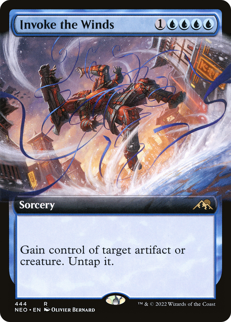Invoke the Winds (Extended Art) (NEO-444) - Kamigawa: Neon Dynasty: (Extended Art) Foil
