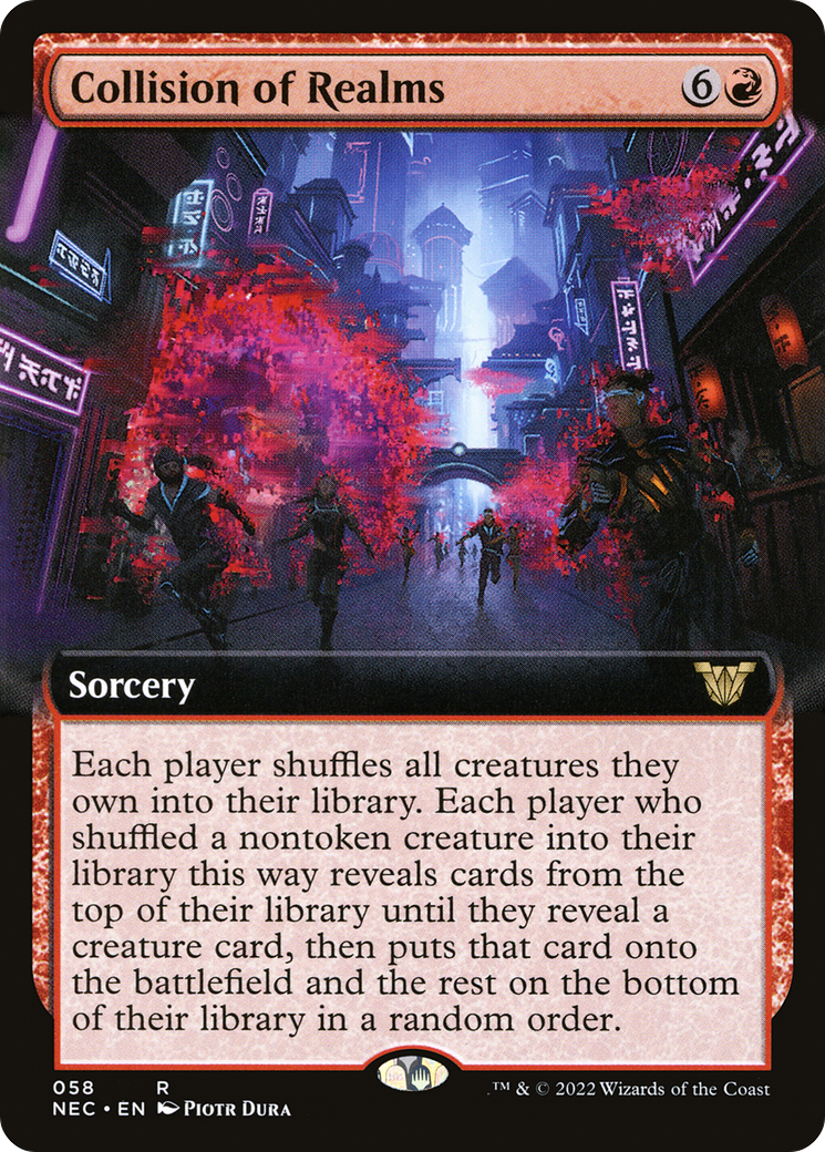 Collision of Realms (NEC-058) - Neon Dynasty Commander : (Extended Art)