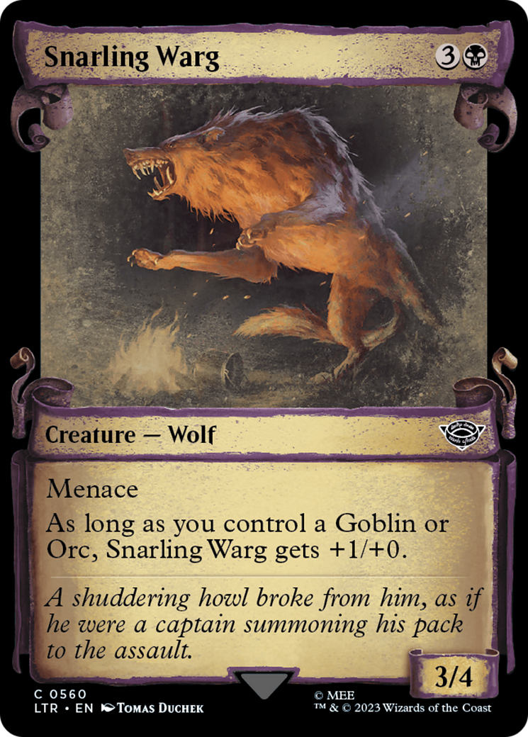 Snarling Warg (Showcase Scrolls) (LTR-560) - The Lord of the Rings: Tales of Middle-earth: (Showcase) Foil