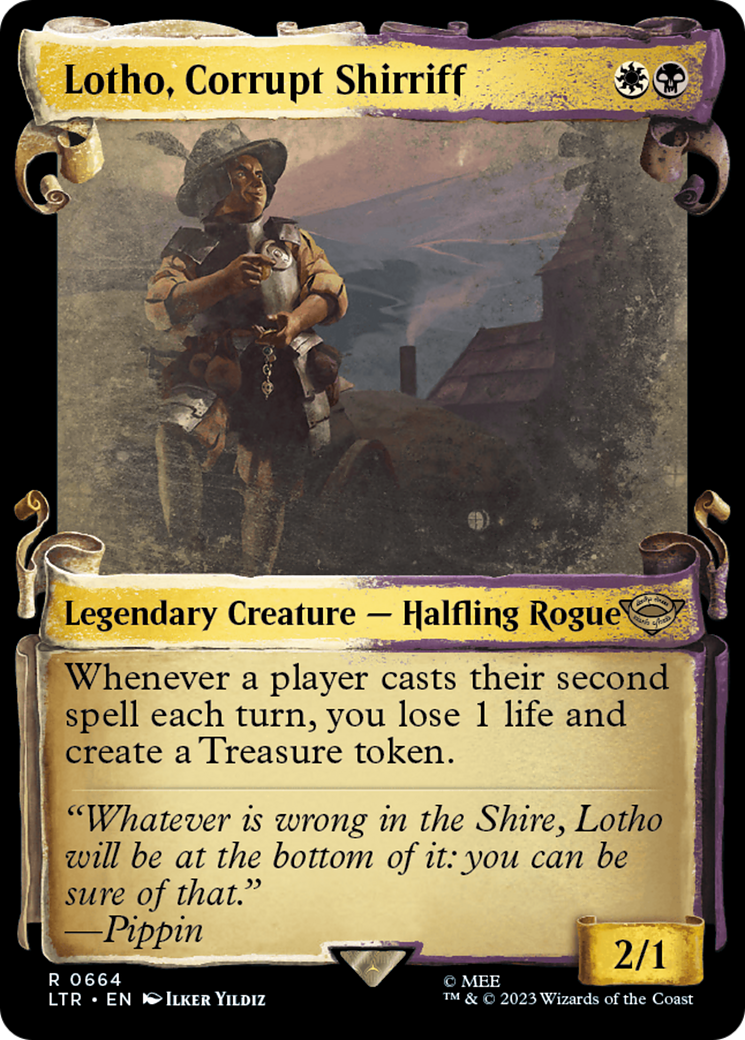 Lotho, Corrupt Shirriff (Showcase Scrolls) (LTR-664) - The Lord of the Rings: Tales of Middle-earth: (Showcase) Foil
