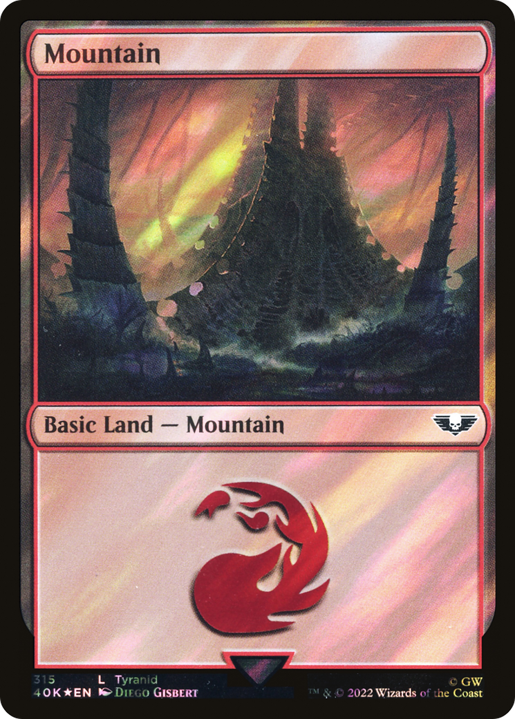 Mountain (315) (Surge Foil) (40K-315★) - Warhammer 40,000 Commander Foil