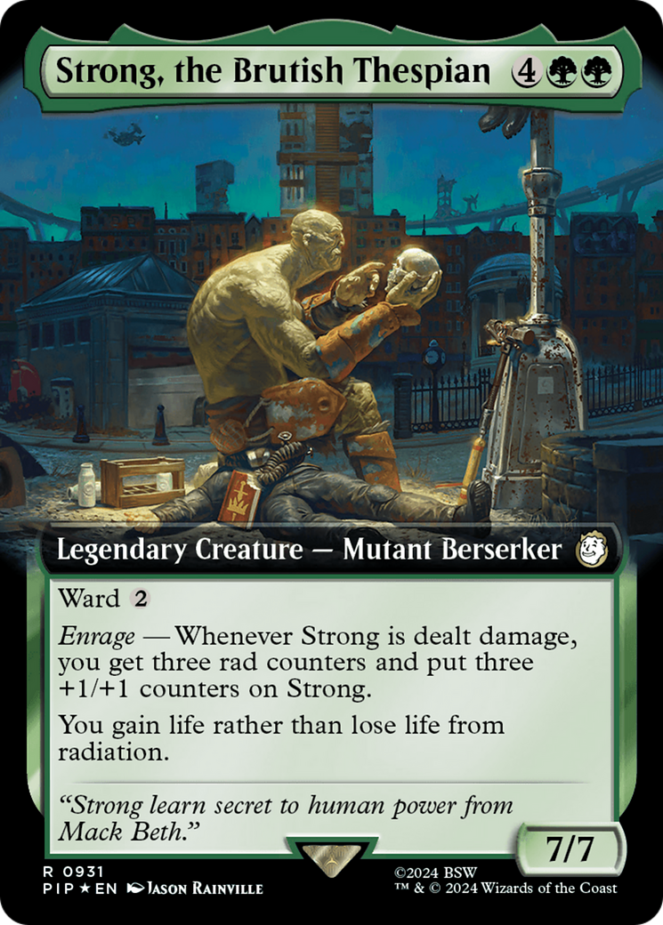 Strong, the Brutish Thespian (Extended Art) (Surge Foil) (PIP-931) - Fallout: (Extended Art) Foil