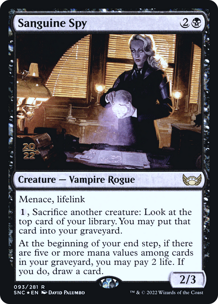 Sanguine Spy (PRE-93S) - Streets of New Capenna Promos Foil