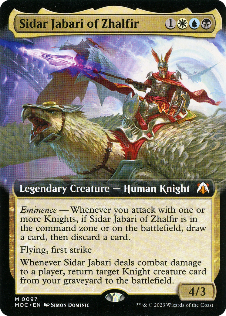 Sidar Jabari of Zhalfir (Extended Art) (MOC-097) - March of the Machine Commander: (Extended Art) Foil
