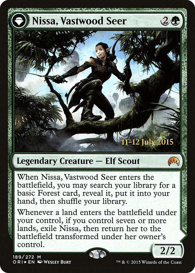 Nissa, Vastwood Seer (PRE-189S) - Magic Origins Promos: (originpwdfc) Foil