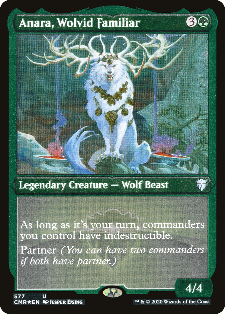 Anara, Familier Wolvid (CMR-577) - Commander Legends Etched Foil