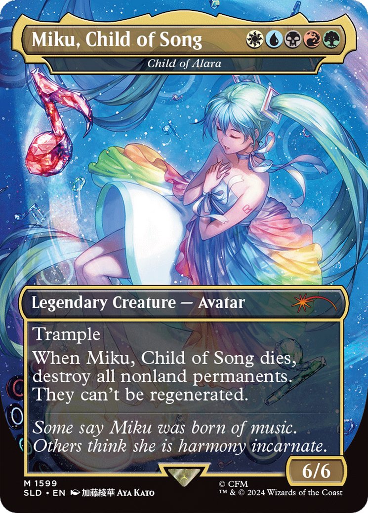 Miku, Child of Song - Child of Alara (SLD-1599) - Secret Lair Drop / Miku, Child of Song (Borderless)