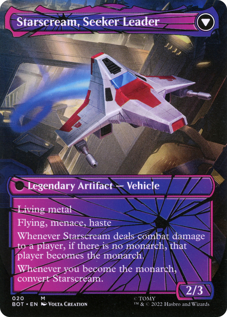 Starscream, assoiffé de pouvoir // Starscream, chef chercheur (BOT-020) - Transformers : (shatteredglass, convertdfc) (sans bordure) Feuille