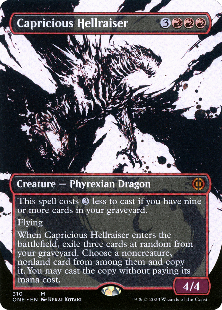 Capricious Hellraiser (ONE-310) - Phyrexia : All Will Be One : (Showcase) (Borderless) Foil