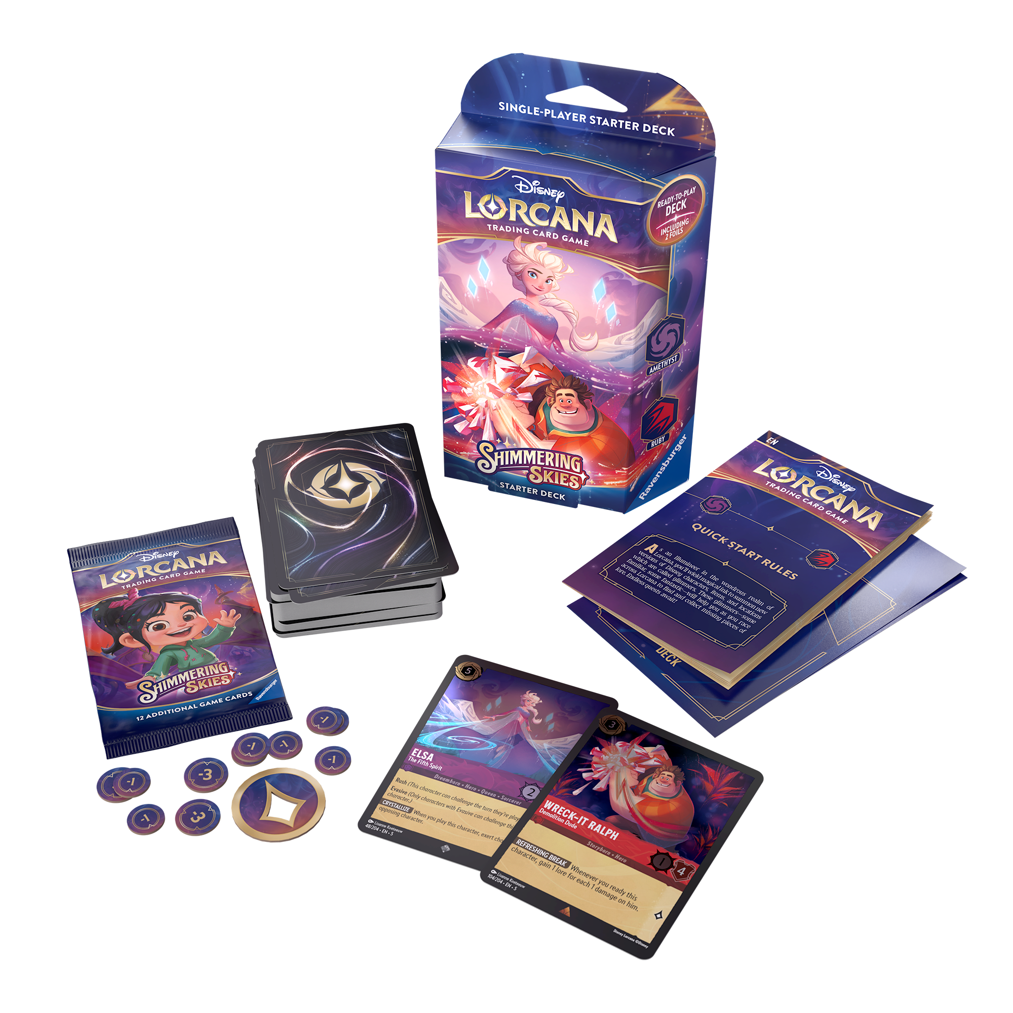 Disney Lorcana: Shimmering Skies Starter Deck - Amethyst/Ruby