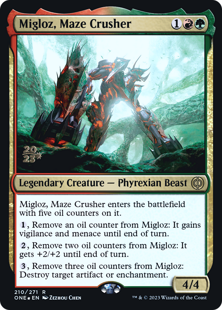 Migloz, Maze Crusher (PONE-210S) - Phyrexia : All Will Be One (Promotions)