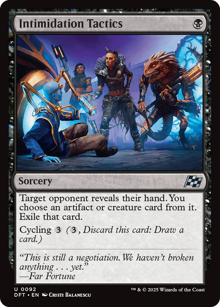 Tactiques d'intimidation (-092) - Feuille d'Aetherdrift