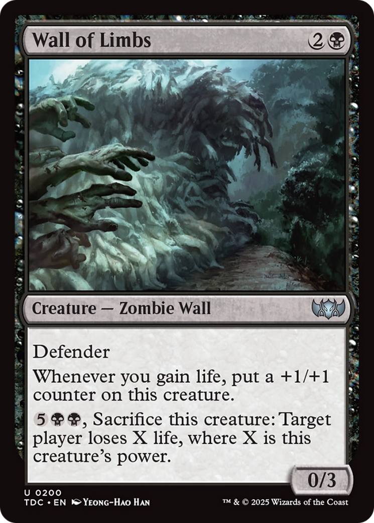 Mur de membres (TDC-200) - Commandant : Tarkir : Tempête de dragons