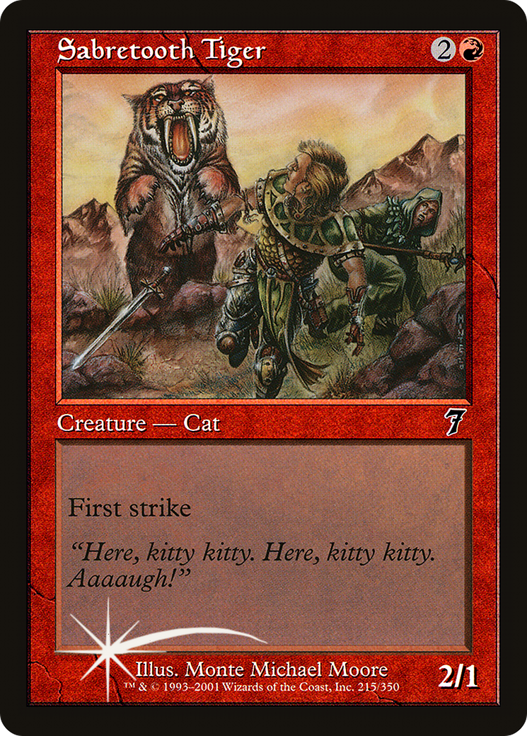 Sabretooth Tiger (7ED-215★) - Seventh Edition Foil