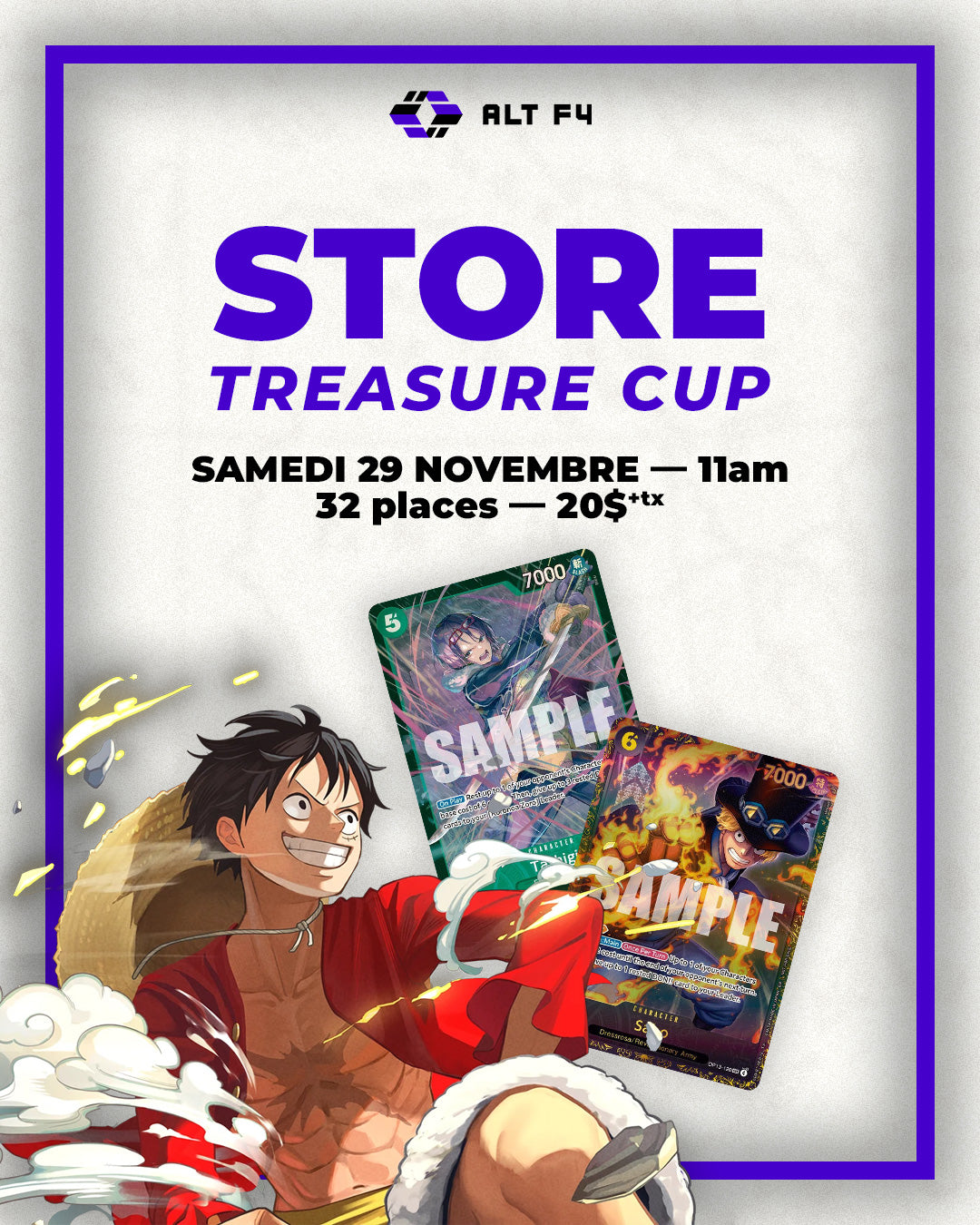 One Piece TCG - Store Treasure Cup - Samedi 29 Novembre 2025